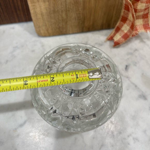 vintage Indiana Glass clear glass Stars and Bars fairy lamp top only - Picture 5 of 6